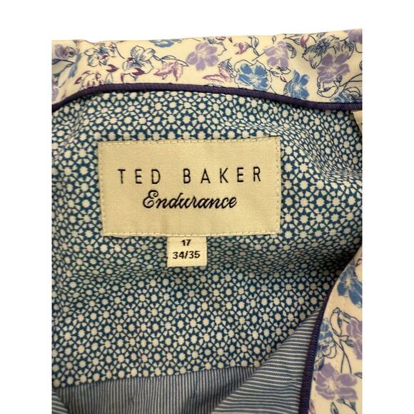 Ted Baker Endurance Men's Blue Long Sleeves Button Down Shirt Size 34/35 - Picture 3 of 5